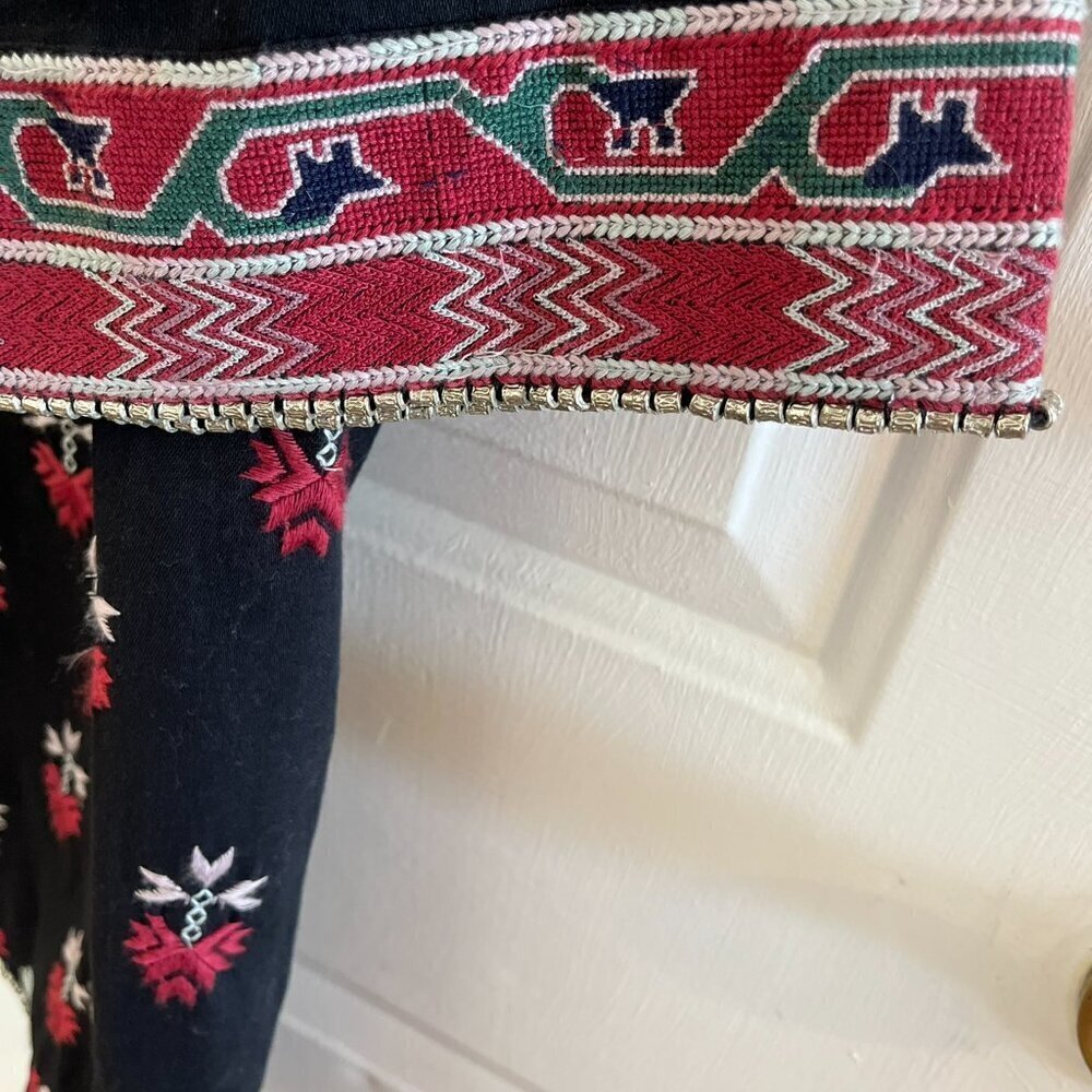 Ulla Johnson Black Aztec Embroidered Intricate Beaded Bohemian Dress Sz 0P - Picture 6 of 16
